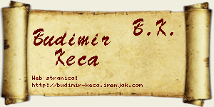 Budimir Keča vizit kartica